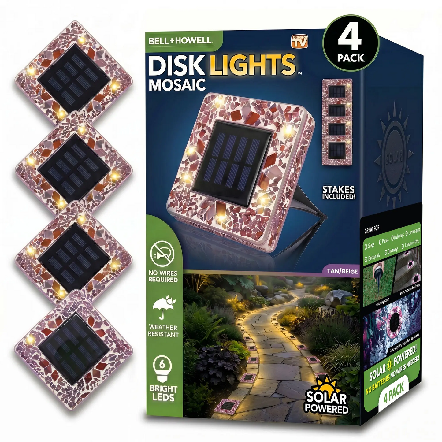 Neravio™ Solar Mosaic Disk Garden Lights