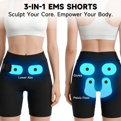 Neravio™ 3-Zone EMS Toning Shorts: Targeted Abdomen, Glutes & Pelvic Floor Support