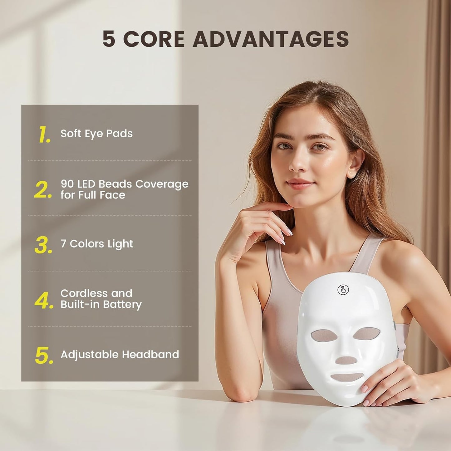 Neravio™ 7-1 Colors LED Light Therapy Mask for Face