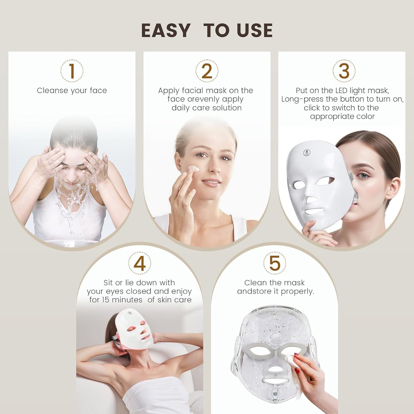 Neravio™ 7-1 Colors LED Light Therapy Mask for Face
