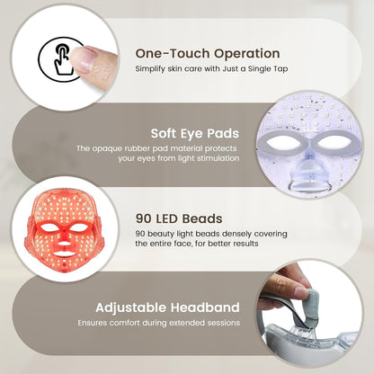 Neravio™ 7-1 Colors LED Light Therapy Mask for Face