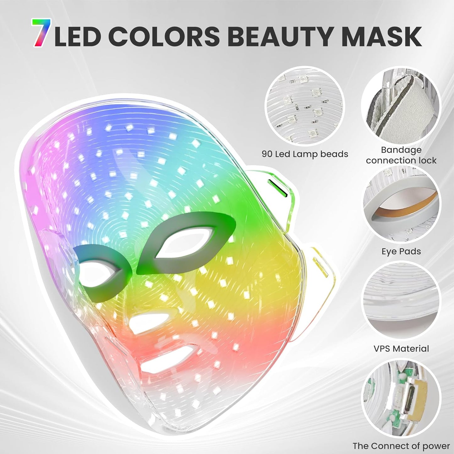 Neravio™ 7-1 Colors LED Light Therapy Mask for Face