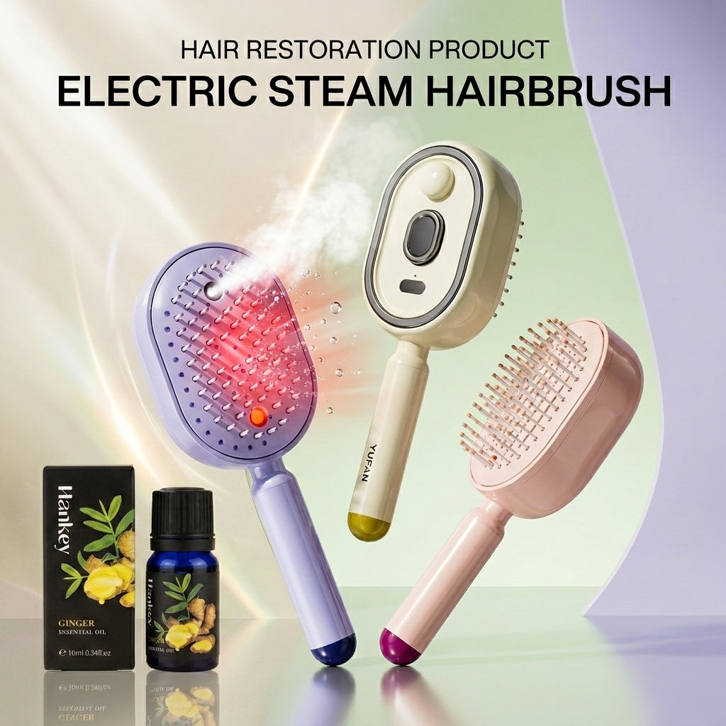 Neravio™ 🛒 The Frizz-Fighter: Upgraded 3-in-1 Nano-Steam Massage Brush