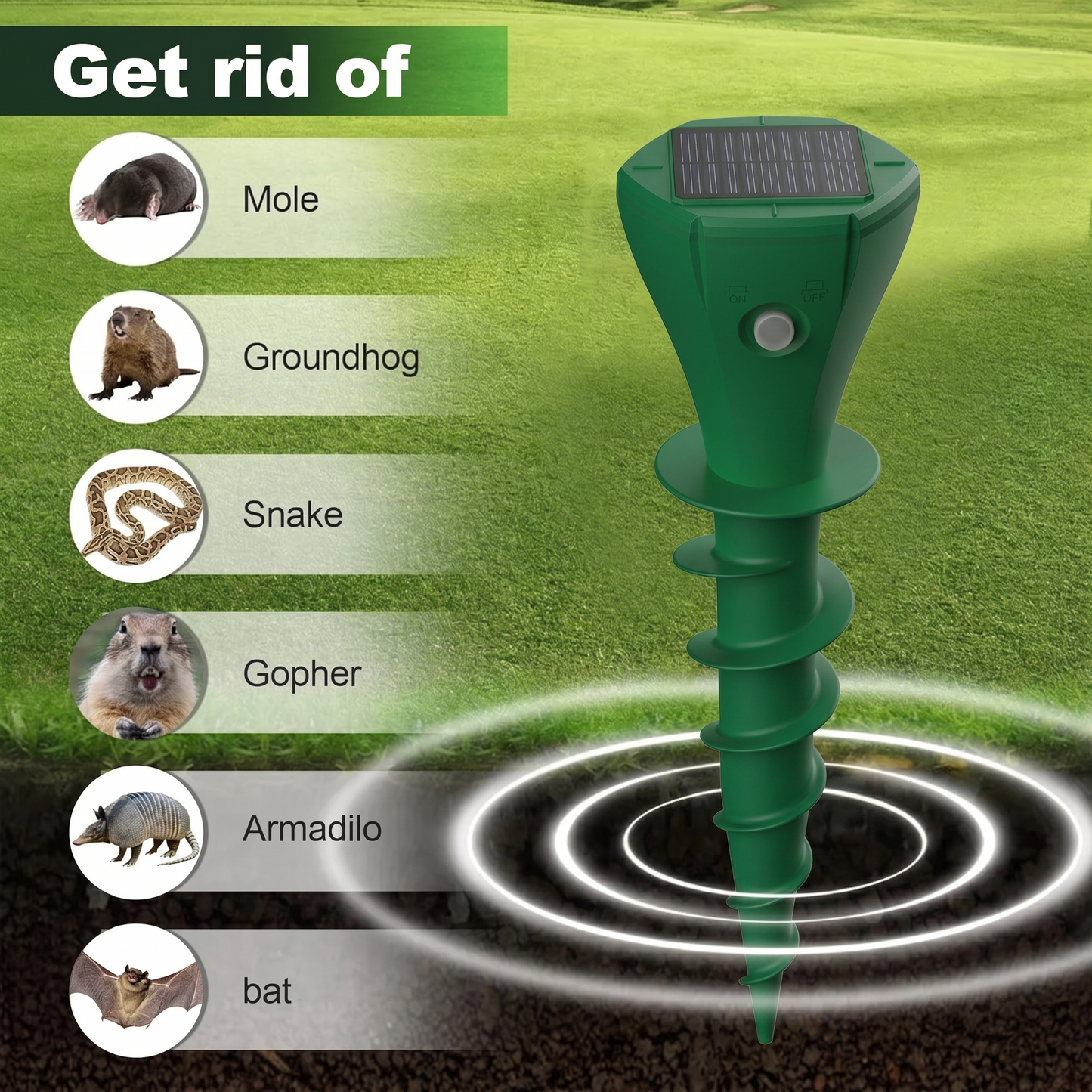 🔥Time-Limited Offer🔥 Solar Powered Waterproof Screw Mole Repellent