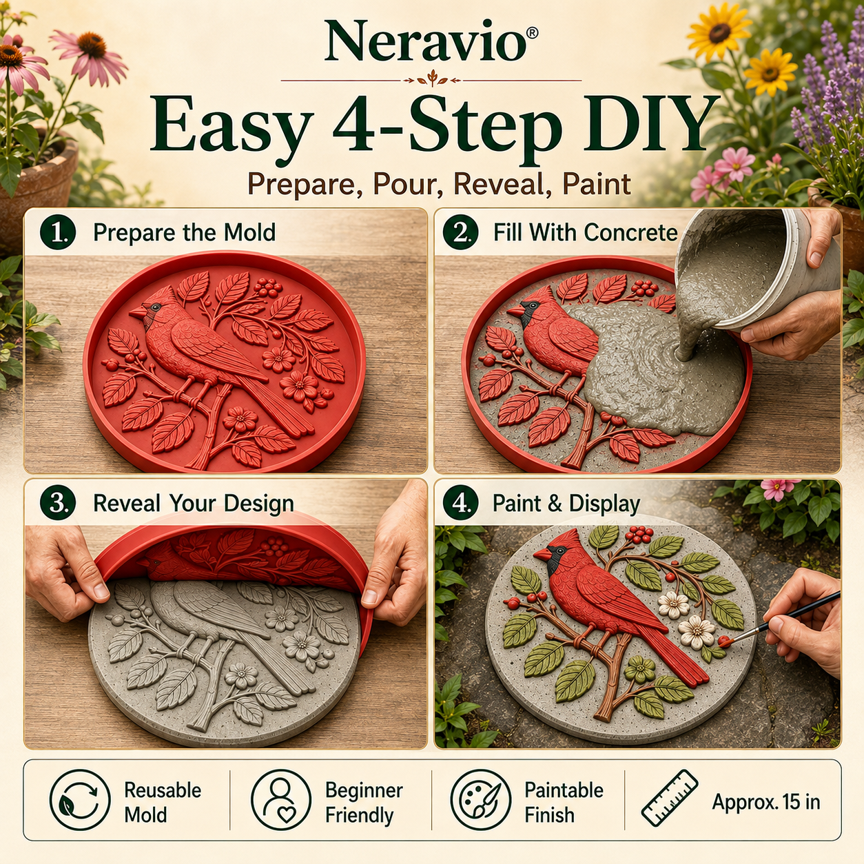 🔥2026 New Arrivals💥Garden Art Stepping Stone Mold