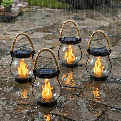 Neravio™ 🔥Last Chance Before They're Gone! Solar Flame Lanterns – No Wiring, Auto-On at Dusk!