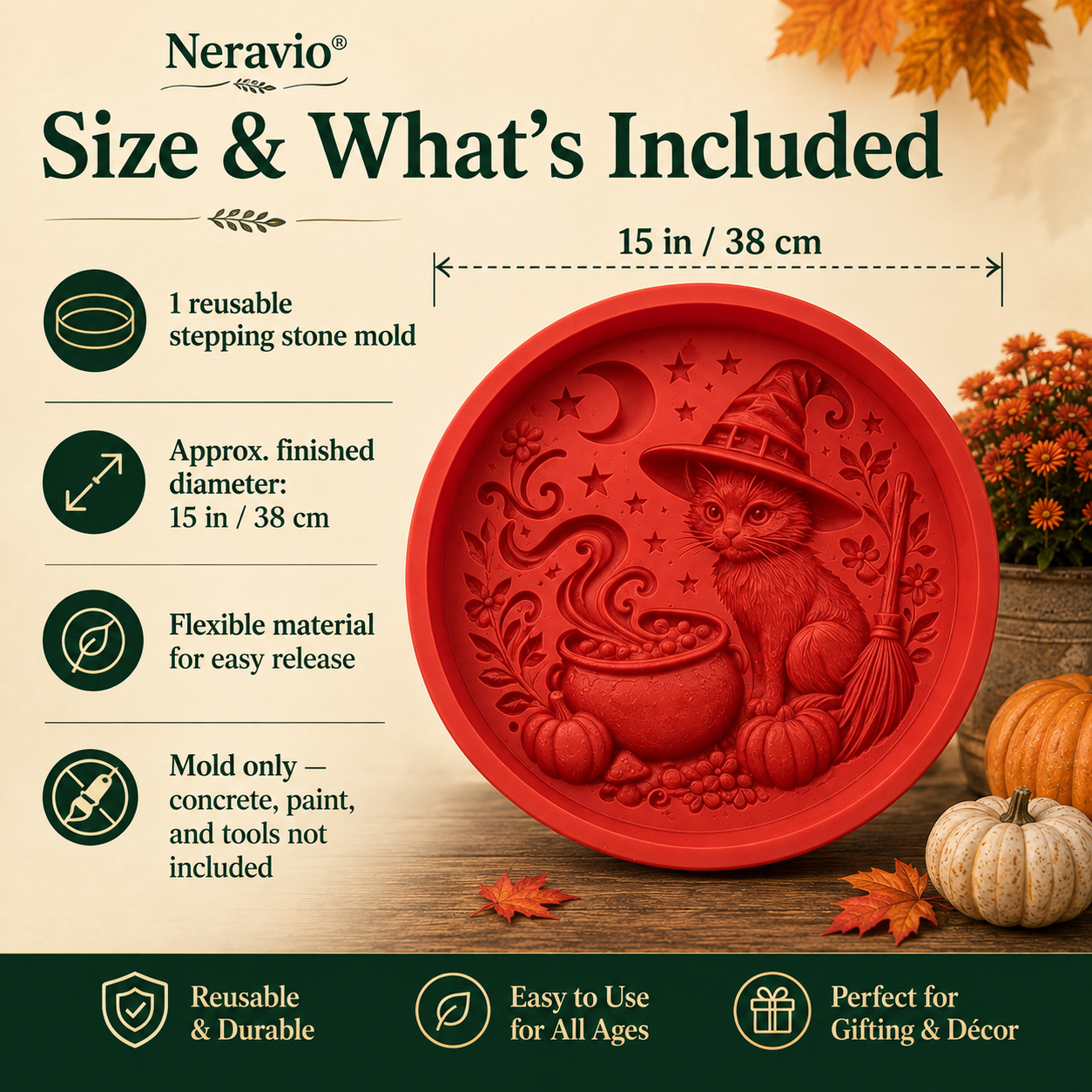 🔥2026 New Arrivals💥 Reusable Silicone Stepping Stone Mold for Halloween DIY Garden Pathway