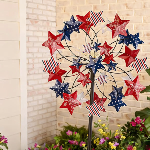 Neravio™ ☀️🌀 Outdoors Wind Spinners with Decorative Flowers 🌸(Includes bracket)