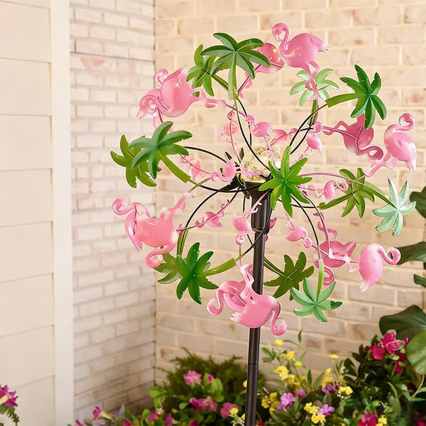 Neravio™ ☀️🌀 Outdoors Wind Spinners with Decorative Flowers 🌸(Includes bracket)