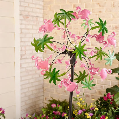 Neravio™ ☀️🌀 Outdoors Wind Spinners with Decorative Flowers 🌸(Includes bracket)