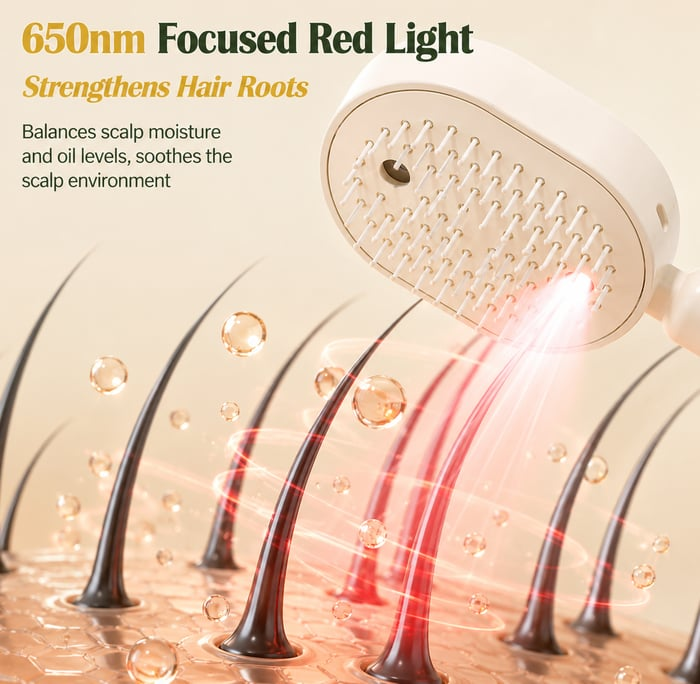 Neravio™ 🛒 The Frizz-Fighter: Upgraded 3-in-1 Nano-Steam Massage Brush