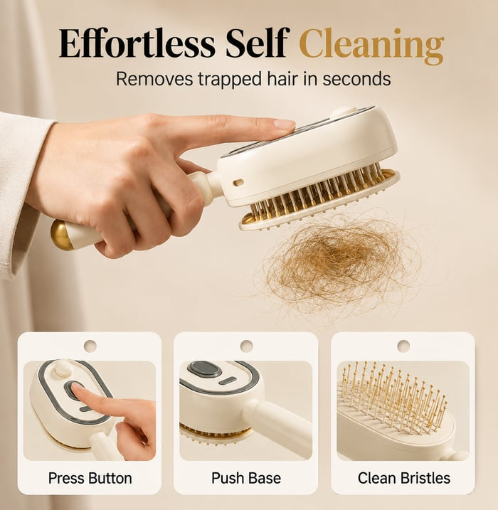 Neravio™ 🛒 The Frizz-Fighter: Upgraded 3-in-1 Nano-Steam Massage Brush