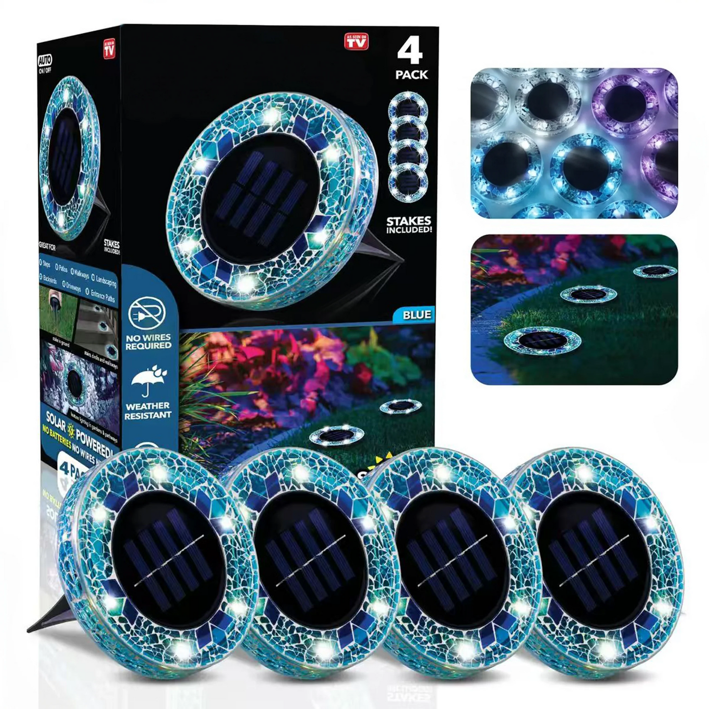 Neravio™ Solar Mosaic Disk Garden Lights
