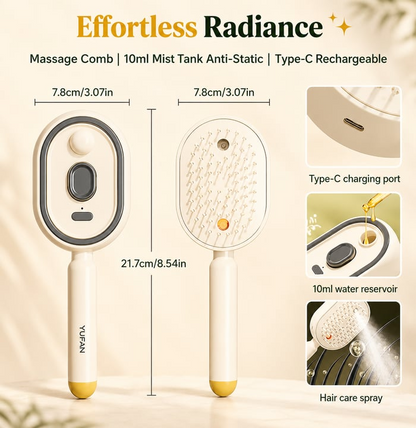 Neravio™ 🛒 The Frizz-Fighter: Upgraded 3-in-1 Nano-Steam Massage Brush