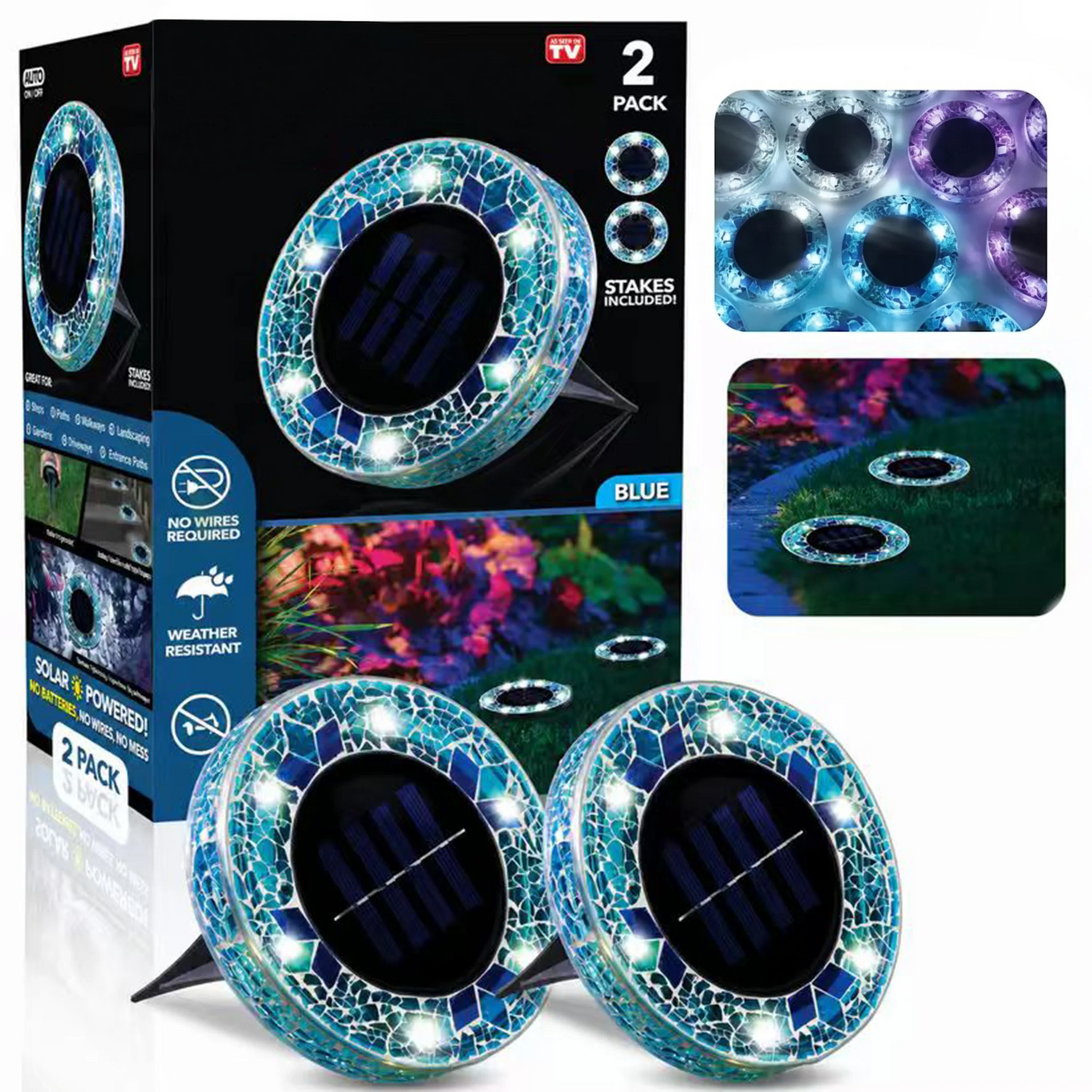 Neravio™ Solar Mosaic Disk Garden Lights