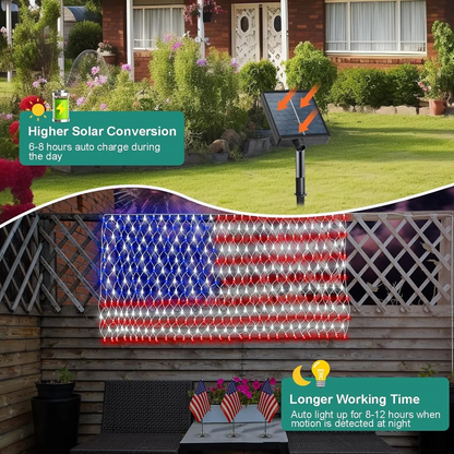 🔥Last Day: 49% OFF🔥Solar American Flag Lights Outdoor for 250th Independence Celebration 🇺🇸✨