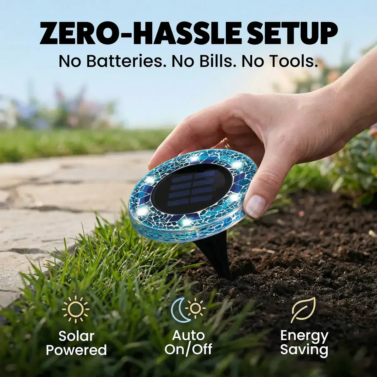 Neravio™ Solar Mosaic Disk Garden Lights