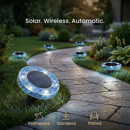 Neravio™ Solar Mosaic Disk Garden Lights