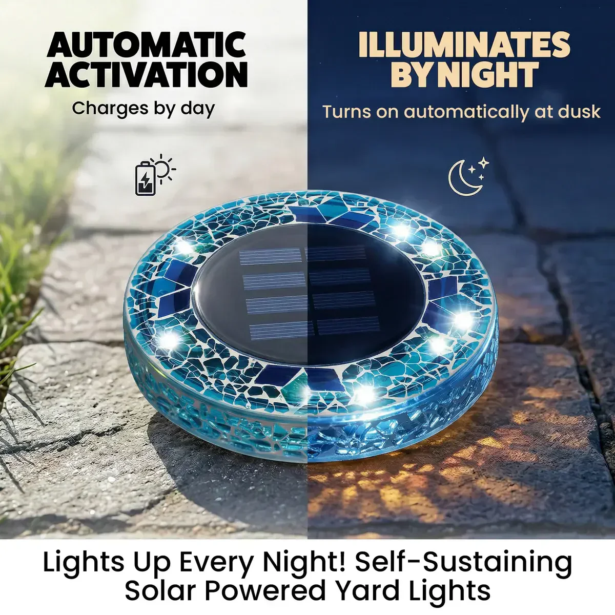 Neravio™ Solar Mosaic Disk Garden Lights