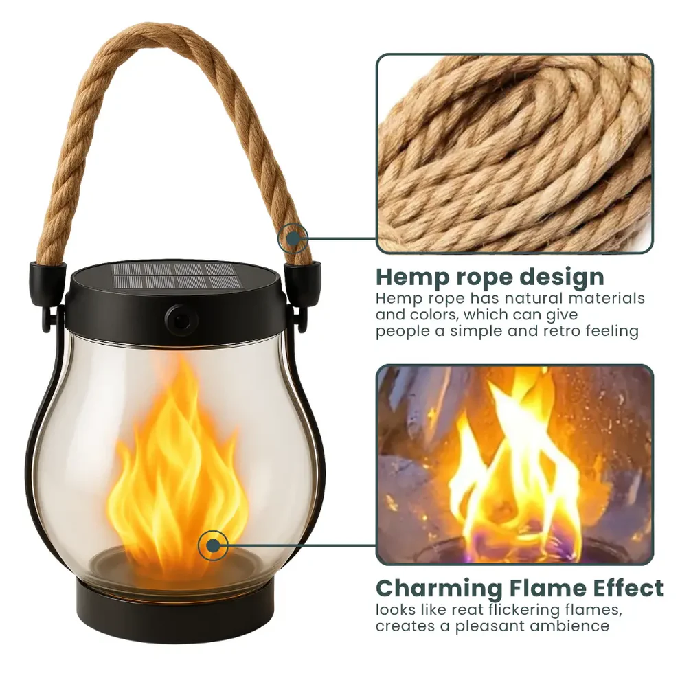 Neravio™ 🔥Last Chance Before They're Gone! Solar Flame Lanterns – No Wiring, Auto-On at Dusk!