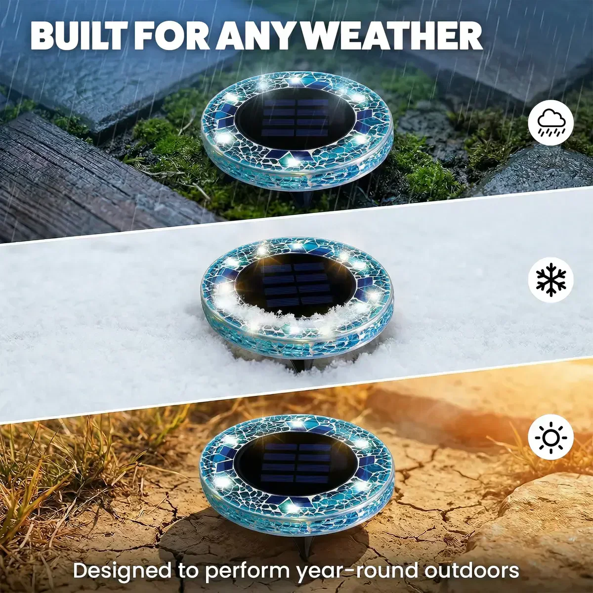 Neravio™ Solar Mosaic Disk Garden Lights