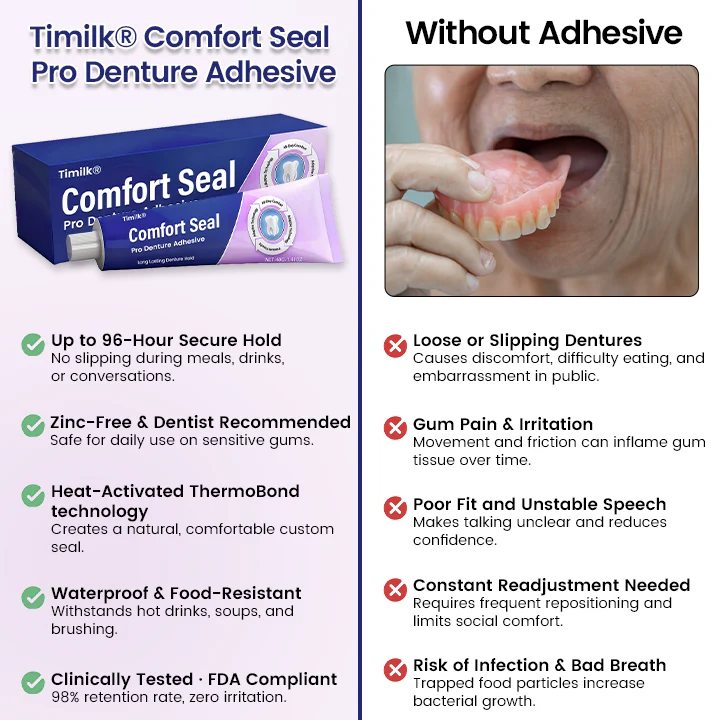🔥 LIMITED SPECIAL OFFER 🔥 Timilk® Comfort Seal Pro Denture Adhesive🦷