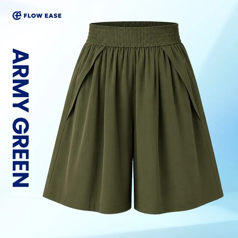 FlowEase - Cooling Stretch Knee-Length Shorts for Women