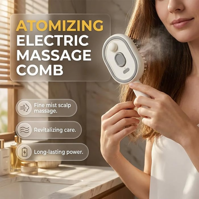 Neravio™ 🛒 The Frizz-Fighter: Upgraded 3-in-1 Nano-Steam Massage Brush