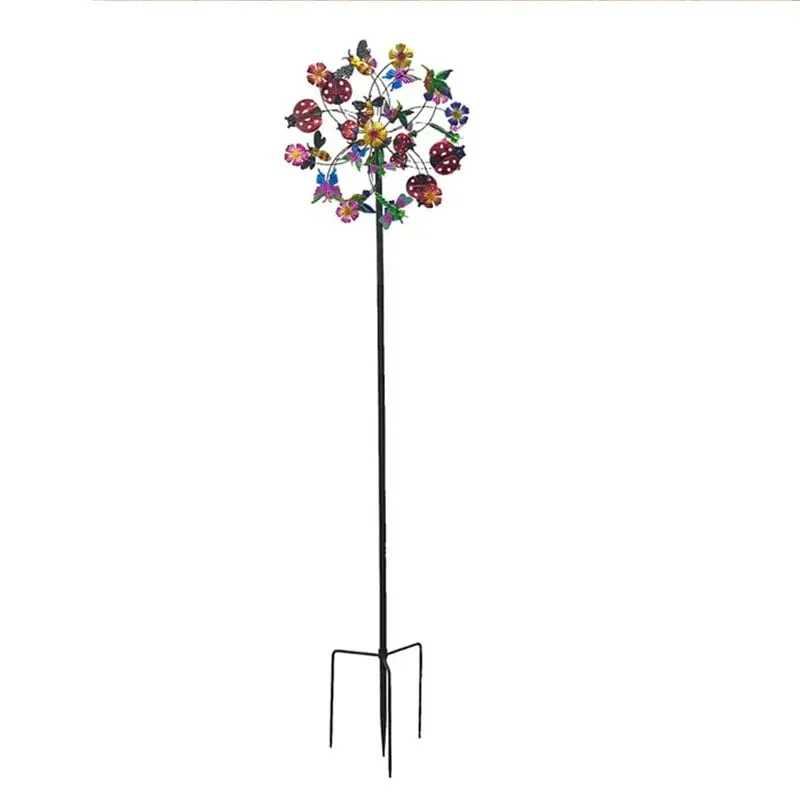 Neravio™ ☀️🌀 Outdoors Wind Spinners with Decorative Flowers 🌸(Includes bracket)