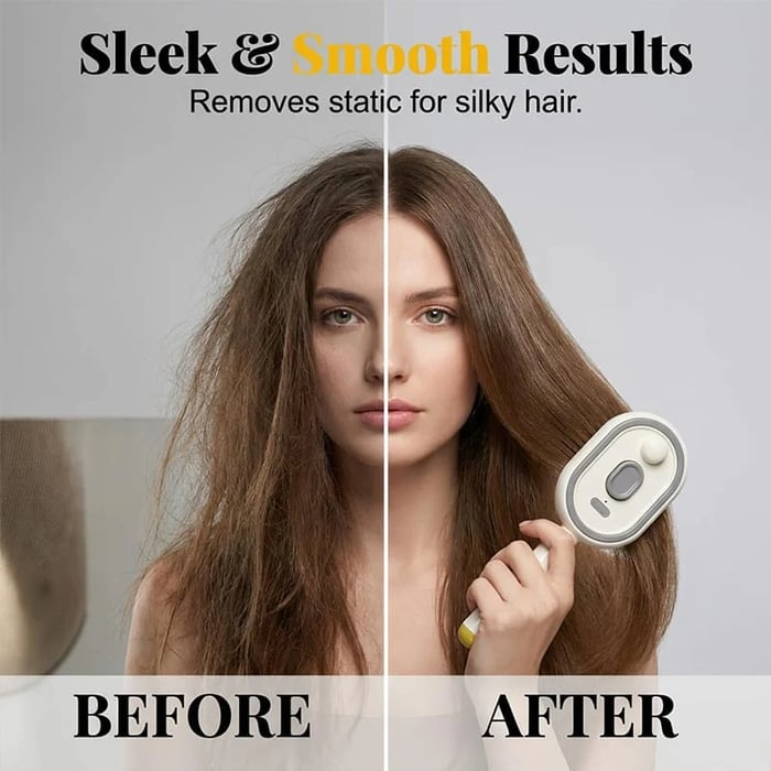 Neravio™ 🛒 The Frizz-Fighter: Upgraded 3-in-1 Nano-Steam Massage Brush
