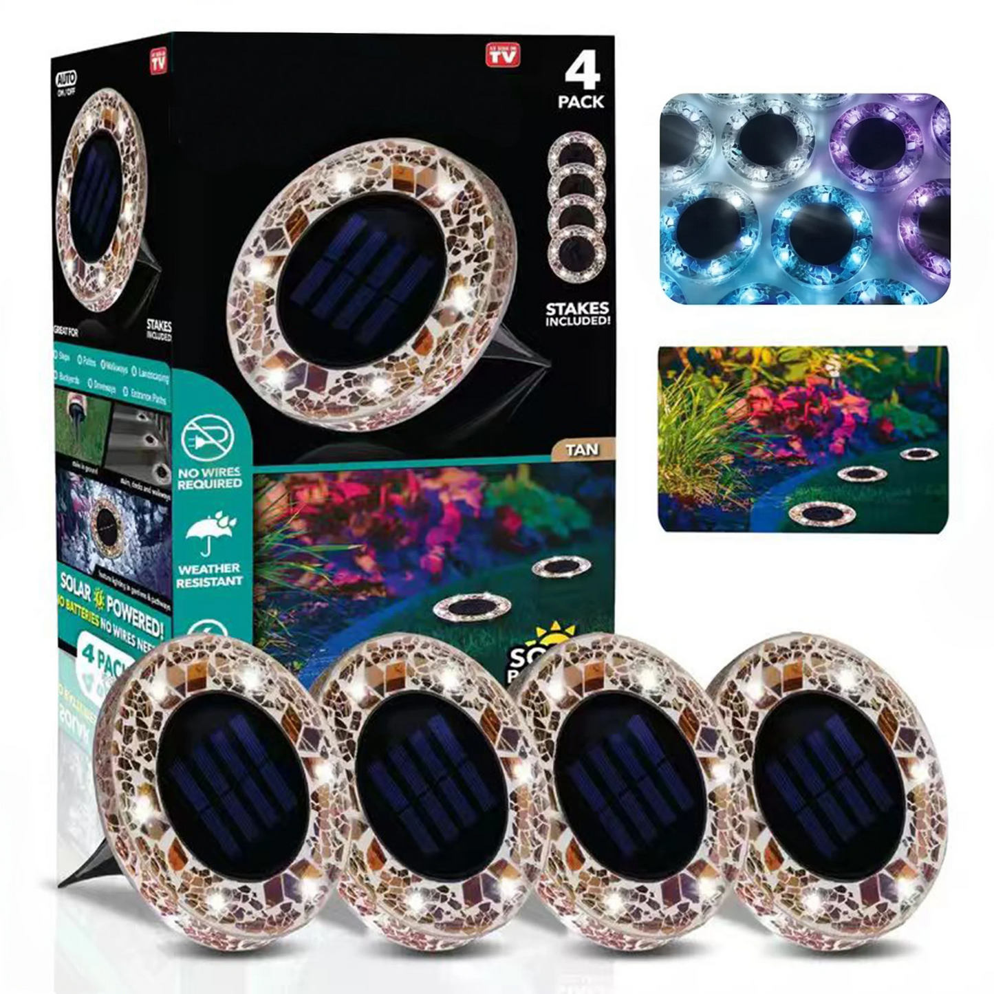 Neravio™ Solar Mosaic Disk Garden Lights