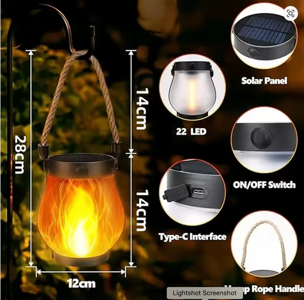 Neravio™ 🔥Last Chance Before They're Gone! Solar Flame Lanterns – No Wiring, Auto-On at Dusk!