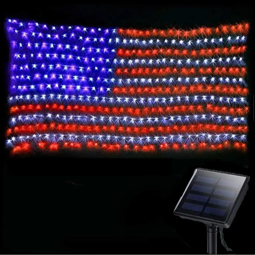 🔥Last Day: 49% OFF🔥Solar American Flag Lights Outdoor for 250th Independence Celebration 🇺🇸✨