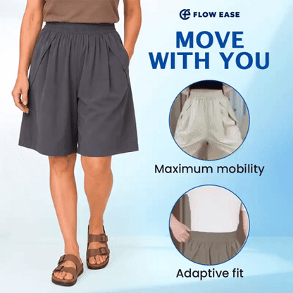 FlowEase - Cooling Stretch Knee-Length Shorts for Women