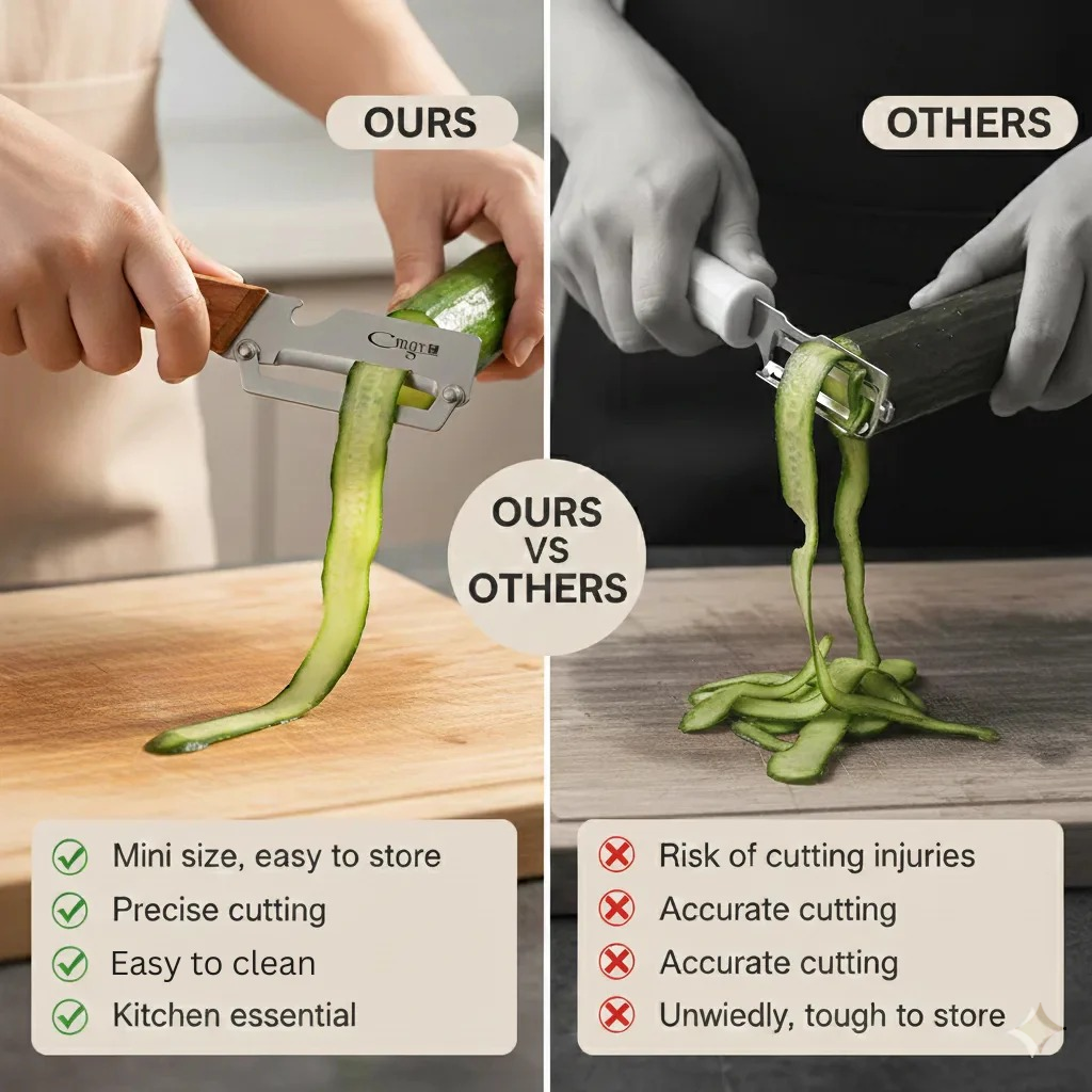 Stainless Peeler , High-Grade Durability, Clean, Precision Peeling + Bottle Opener
