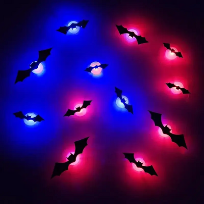 🦇Halloween LED Flying Bat Decorations - Glowing 3D Bat Wall Decor for Porch,Window, Door, Garage &Party Backdrop