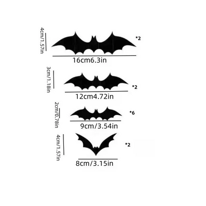 🦇Halloween LED Flying Bat Decorations - Glowing 3D Bat Wall Decor for Porch,Window, Door, Garage &Party Backdrop