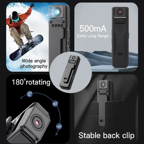 Neravio™ ClipCam Pro – Mini 1080P Wearable Camera